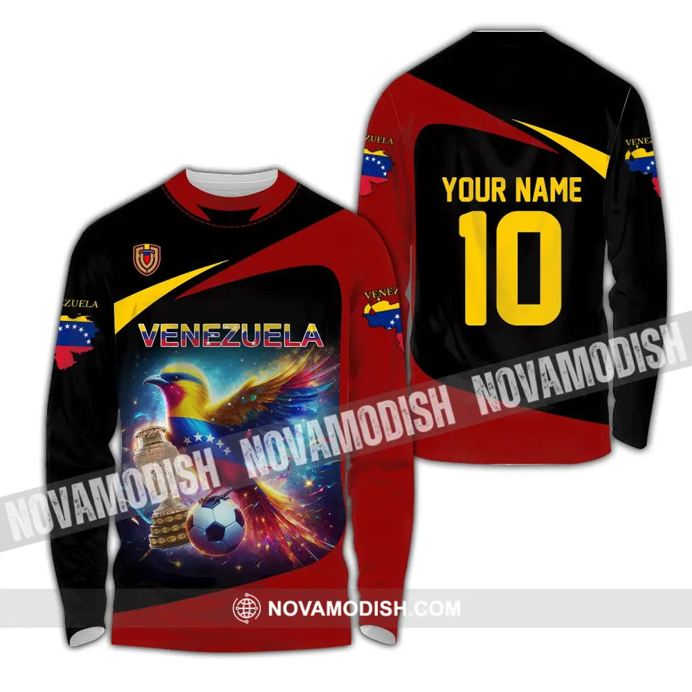 Unisex Shirt - Custom Name And Number Copa 2024 Cup Sport Venezuela Team Long Sleeve / S T-Shirt