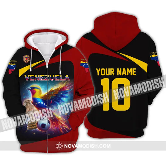 Unisex Shirt - Custom Name And Number Copa 2024 Cup Sport Venezuela Team Zipper Hoodie / S T-Shirt