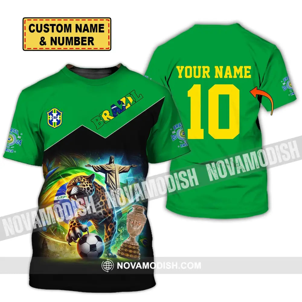 Unisex Shirt - Custom Name And Number Copa 2024 Sport Brazil Team T-Shirt