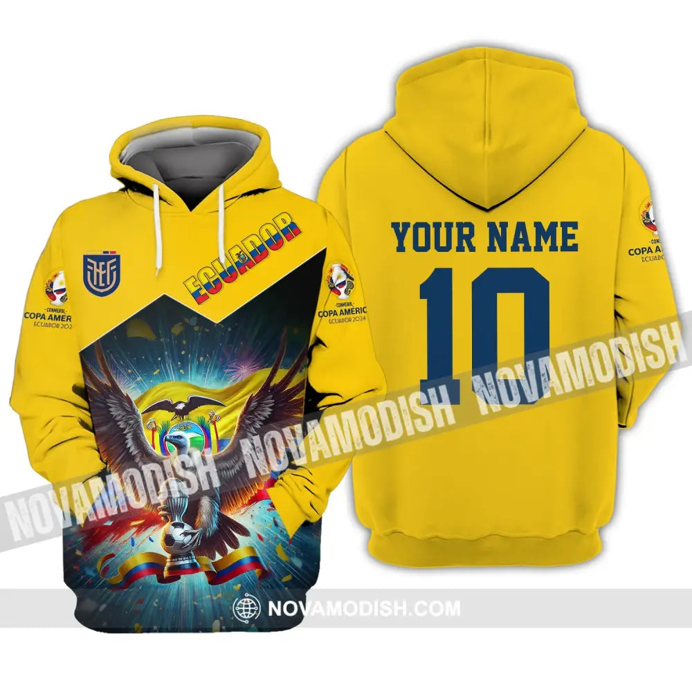 Unisex Shirt - Custom Name And Number Copa 2024 Sport Ecuador Team Hoodie / S T-Shirt