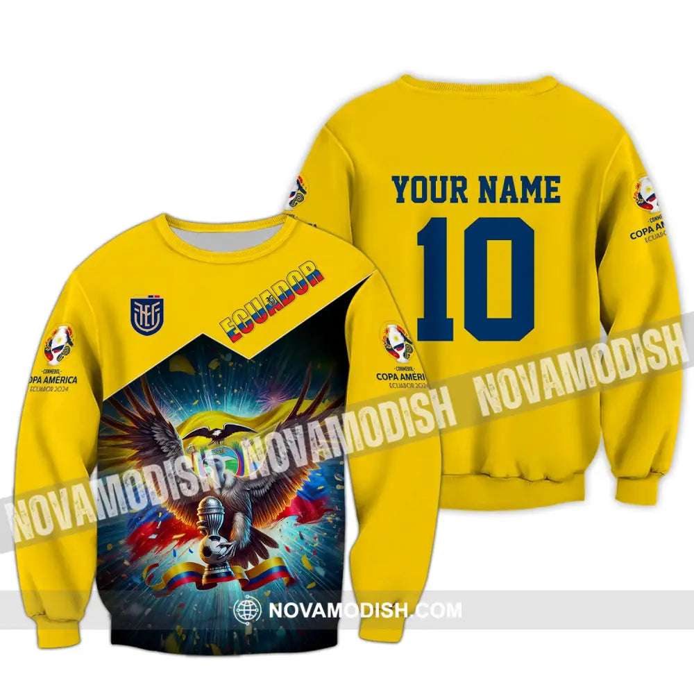 Unisex Shirt - Custom Name And Number Copa 2024 Sport Ecuador Team Long Sleeve / S T-Shirt