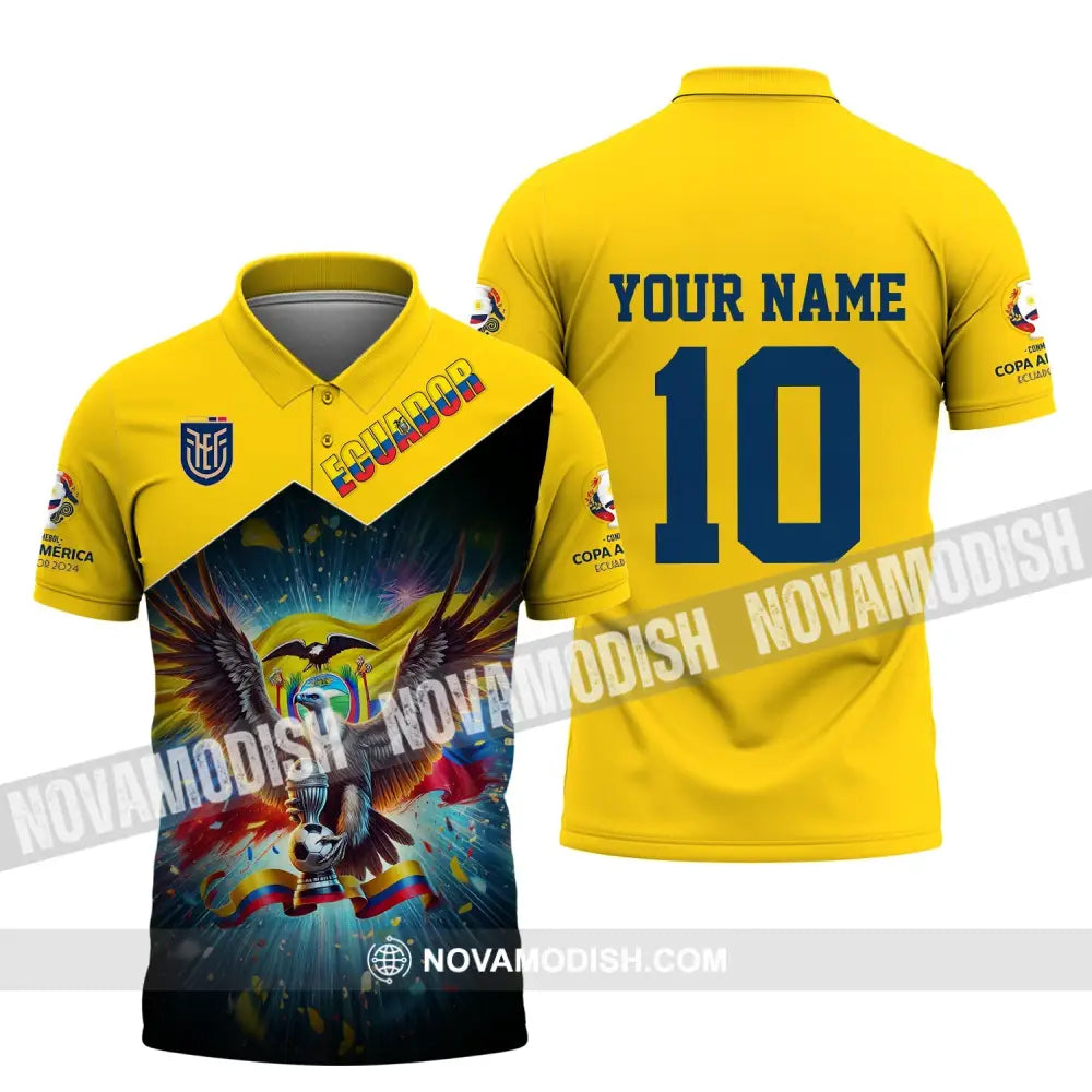 Unisex Shirt - Custom Name And Number Copa 2024 Sport Ecuador Team Polo / S T-Shirt