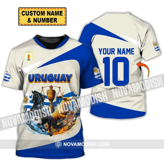 Unisex Shirt - Custom Name And Number Copa 2024 Sport Uruguay Flag Color T-Shirt