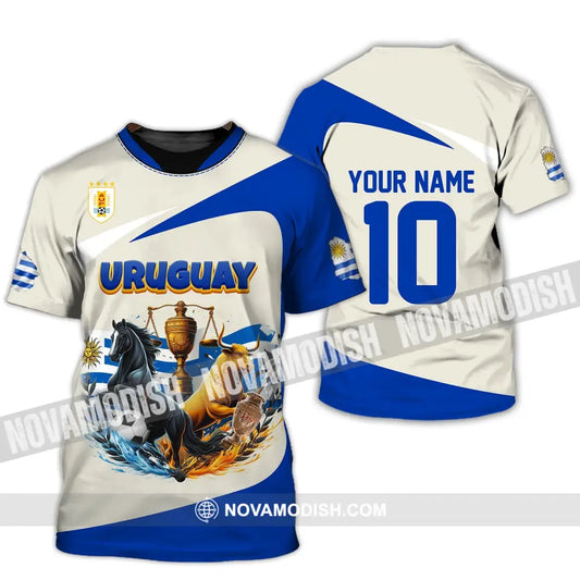 Unisex Shirt - Custom Name And Number Copa 2024 Sport Uruguay Flag Color T-Shirt / S T-Shirt