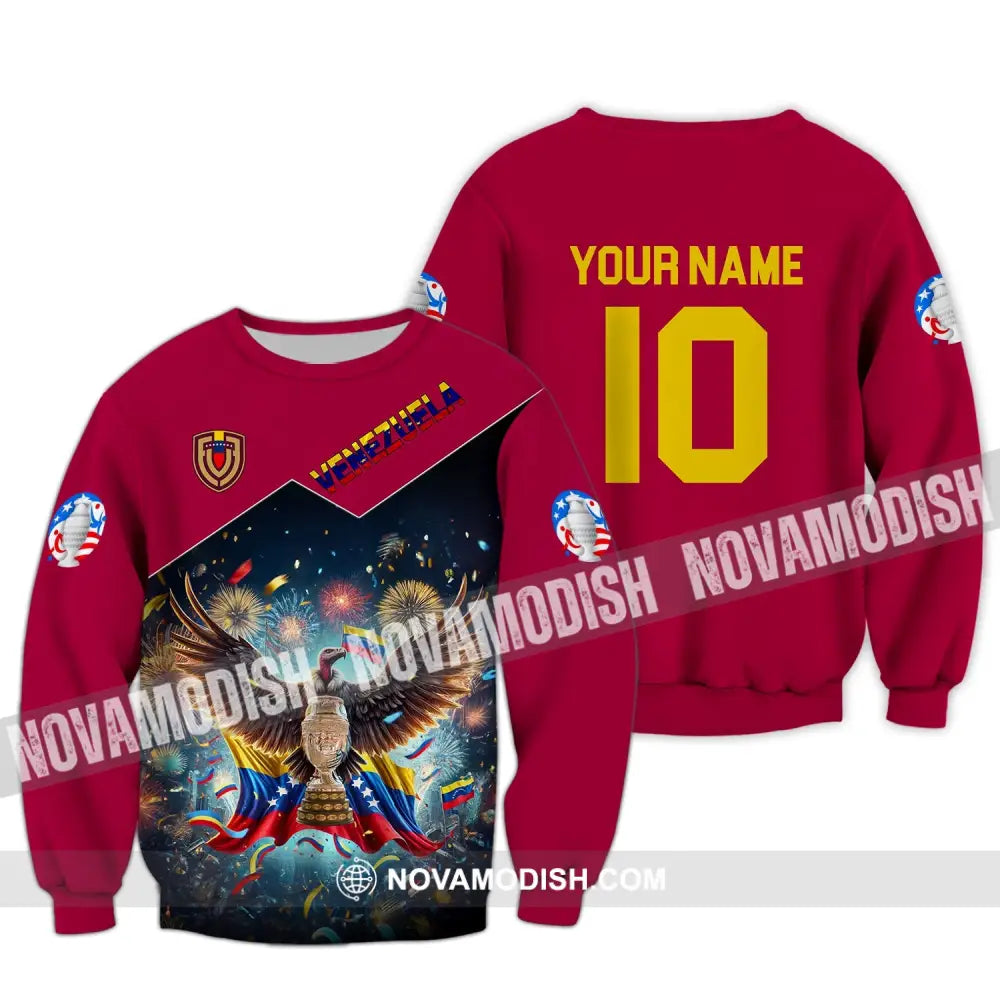 Unisex Shirt - Custom Name And Number Copa 2024 Sport Venezuela Team Long Sleeve / S T-Shirt