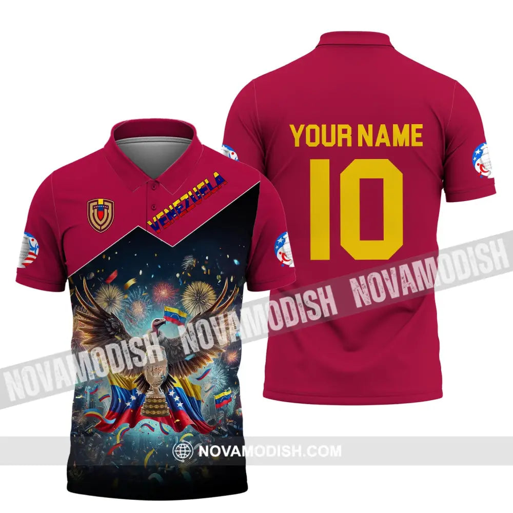 Unisex Shirt - Custom Name And Number Copa 2024 Sport Venezuela Team Polo / S T-Shirt