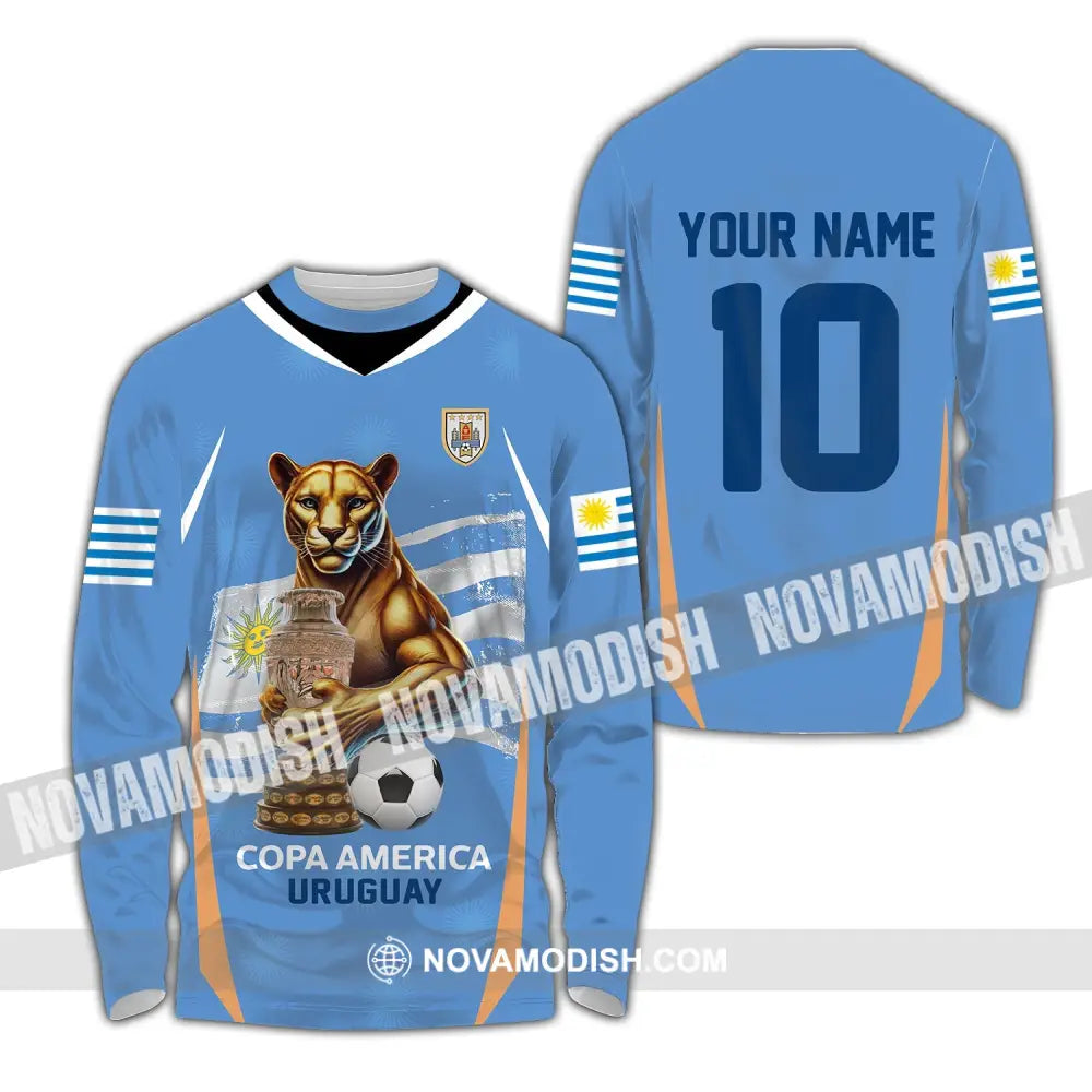 Unisex Shirt - Custom Name And Number Copa America Sport Uruguay Long Sleeve / S T-Shirt