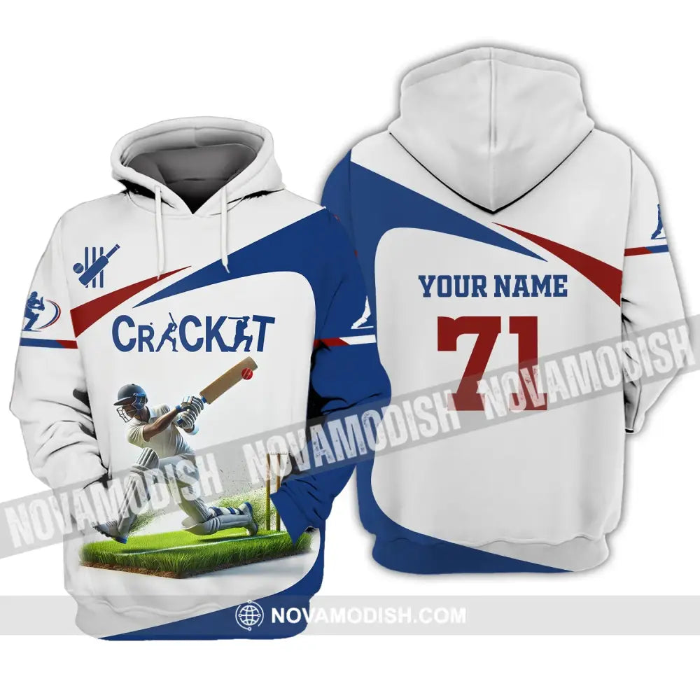 Unisex Shirt Custom Name And Number Cricket Ball Polo Long Sleeve T-Shirt Hoodie / S T-Shirt