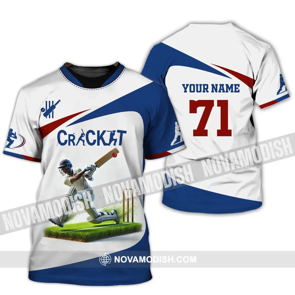 Unisex Shirt Custom Name And Number Cricket Ball Polo Long Sleeve T-Shirt / S T-Shirt