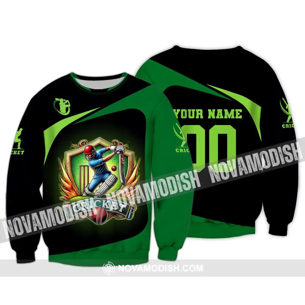 Unisex Shirt Custom Name And Number Cricket Lover Hoodie Polo Long Sleeve Gift For Players / S