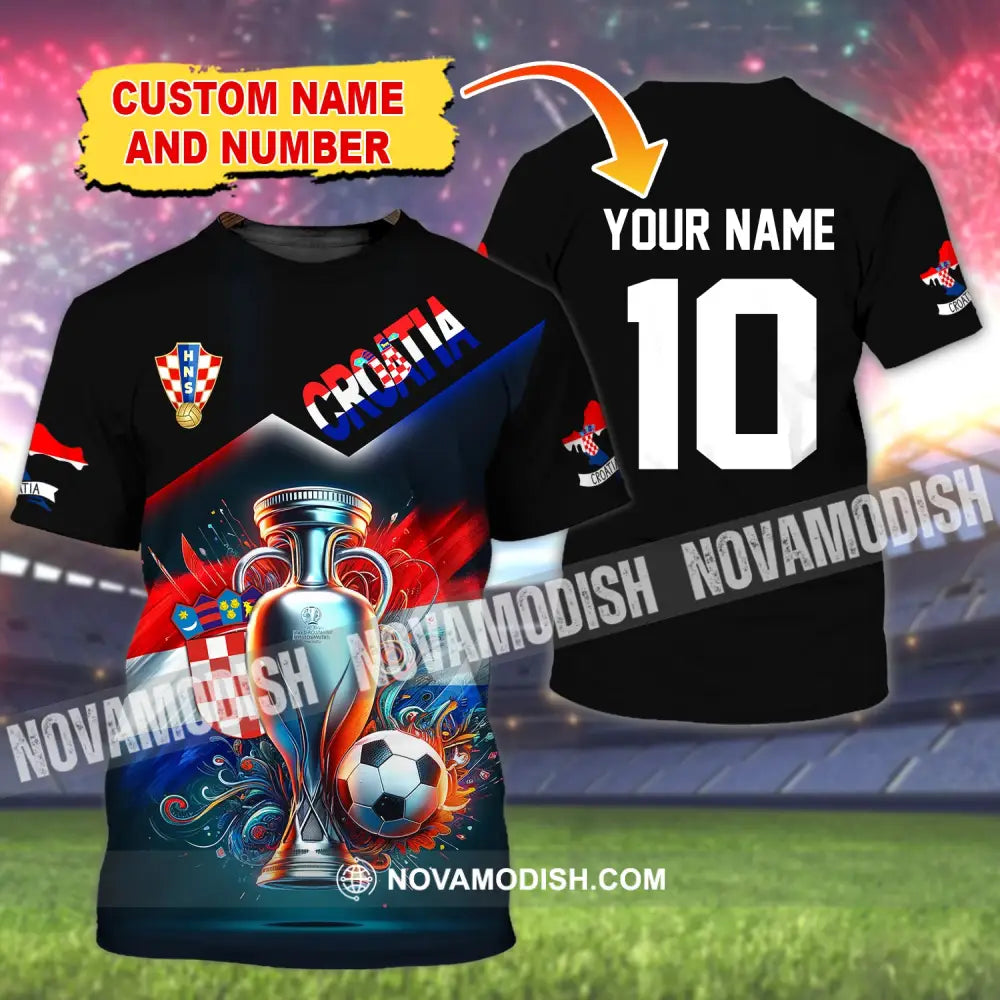 Unisex Shirt Custom Name And Number Croatia Football Polo Euro 2024 Hoodie Long Sleeve T-Shirt