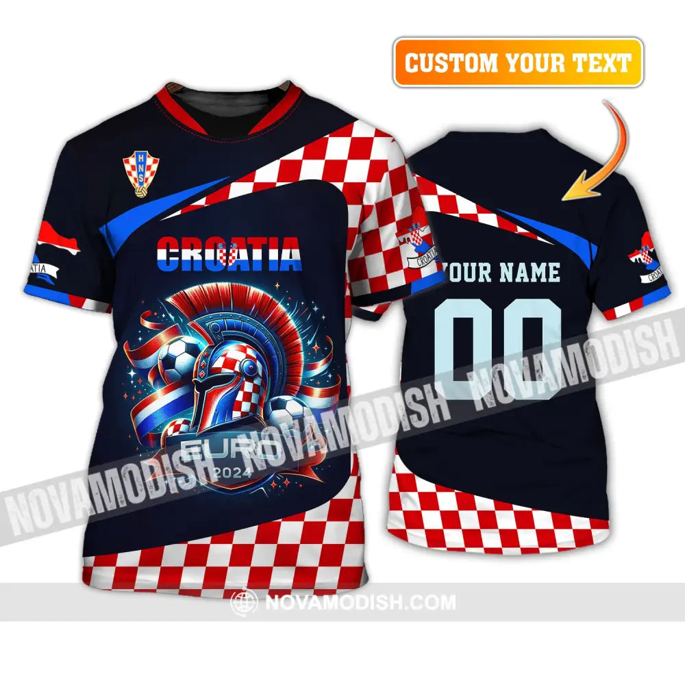 Unisex Shirt Custom Name And Number Croatia Football Polo Long Sleeve Euro 2024 T-Shirt