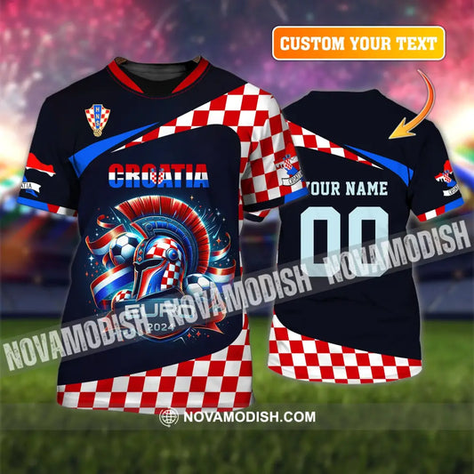 Unisex Shirt Custom Name And Number Croatia Football Polo Long Sleeve Euro 2024 T-Shirt