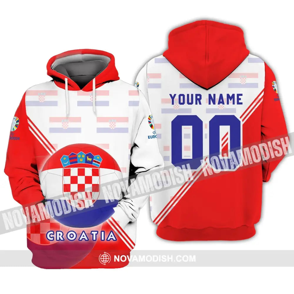 Unisex Shirt - Custom Name And Number Croatia National Team Euro 2024 Shirt Hoodie / S T-shirt