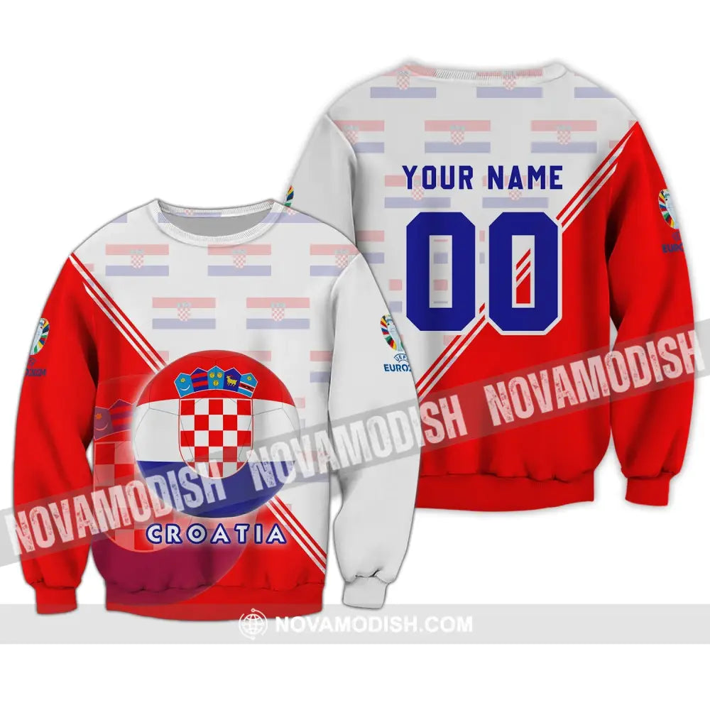 Unisex Shirt - Custom Name And Number Croatia National Team Euro 2024 Shirt Long Sleeve / S T-shirt