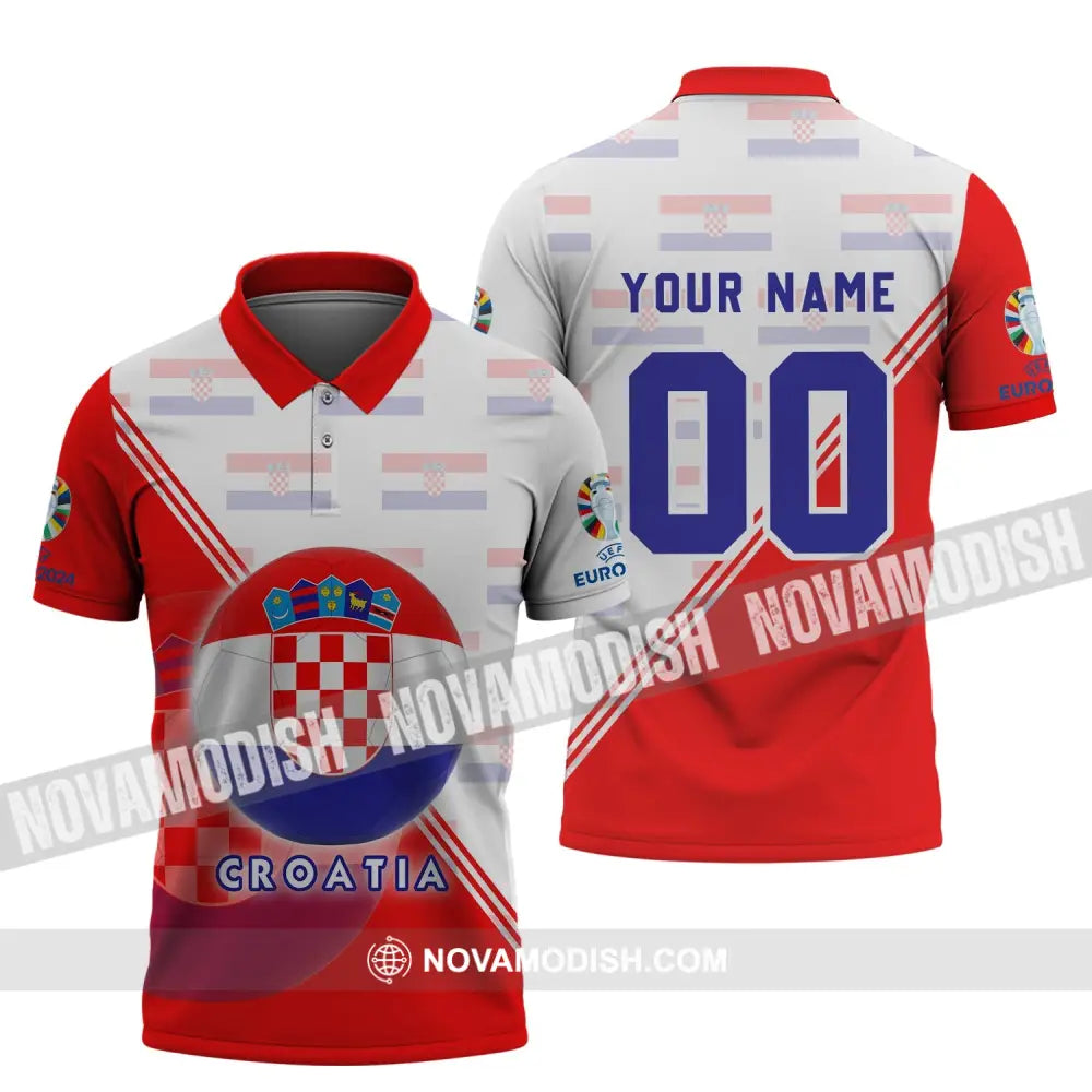 Unisex Shirt - Custom Name And Number Croatia National Team Euro 2024 Shirt Polo Shirt / S T-shirt