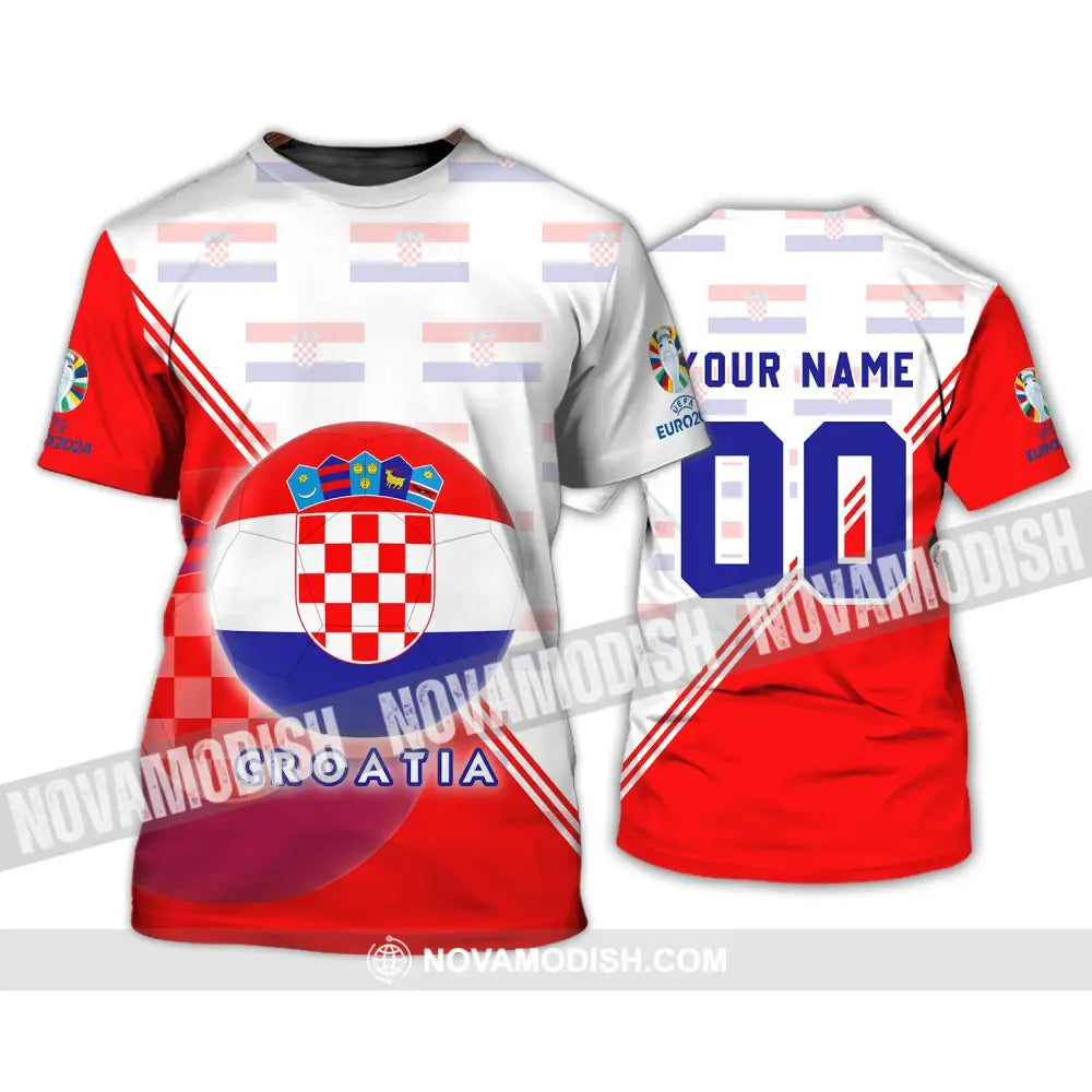 Unisex Shirt - Custom Name And Number Croatia National Team Euro 2024 Shirt T-Shirt / S T-shirt