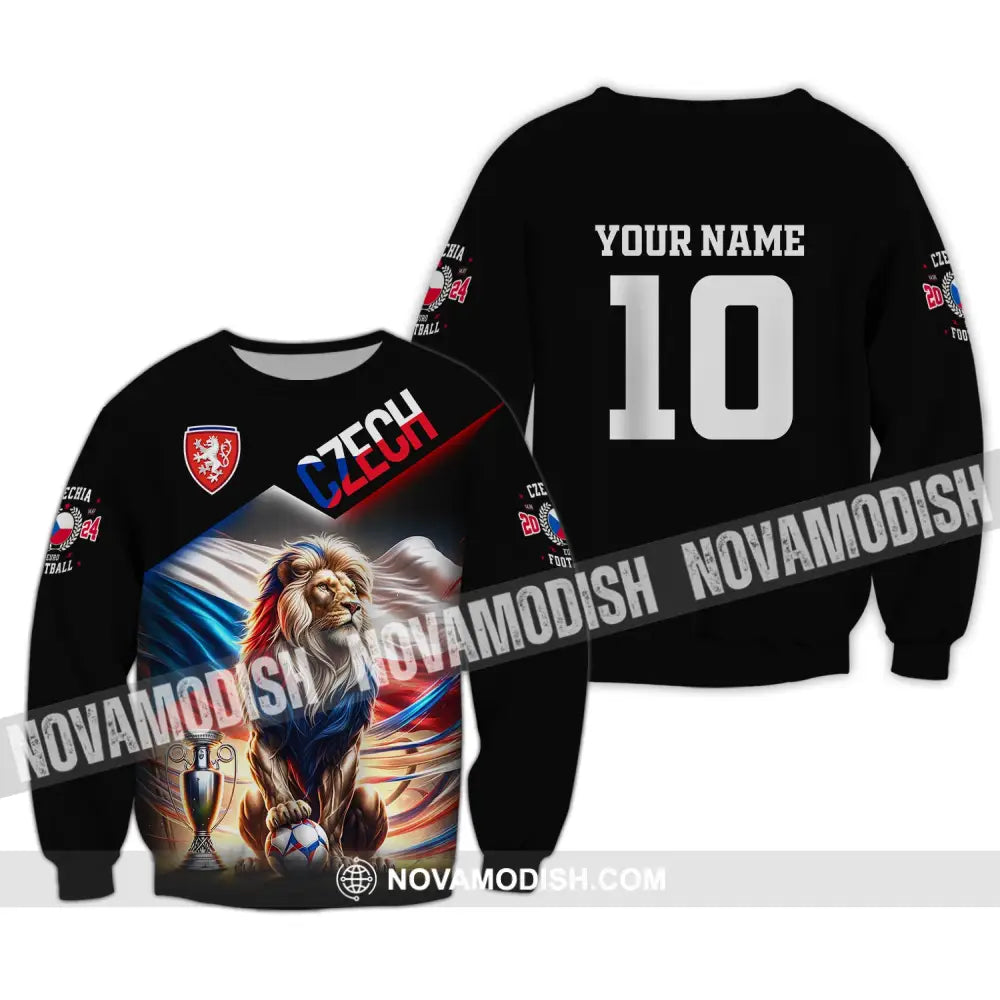 Unisex Shirt Custom Name And Number Czech Football Euro 2024 Polo Long Sleeve / S T-Shirt