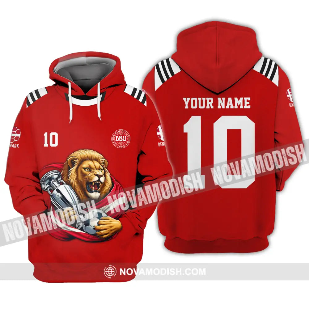 Unisex Shirt - Custom Name And Number Denmark Euro 2024 Football Polo Hoodie / S T-Shirt