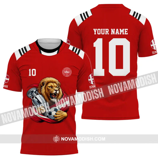 Unisex Shirt - Custom Name And Number Denmark Euro 2024 Football Polo T-Shirt / S T-Shirt