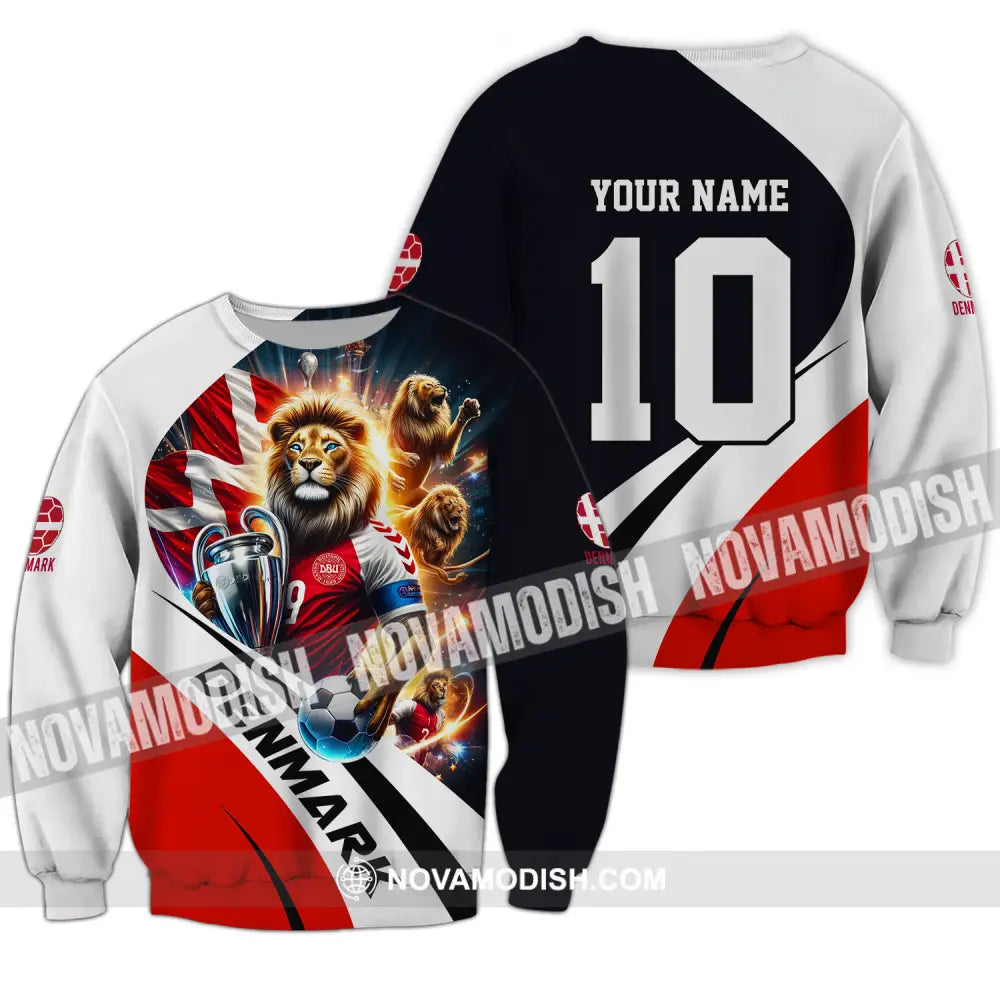 Unisex Shirt - Custom Name And Number Denmark Euro 2024 National Team Long Sleeve / S T-Shirt