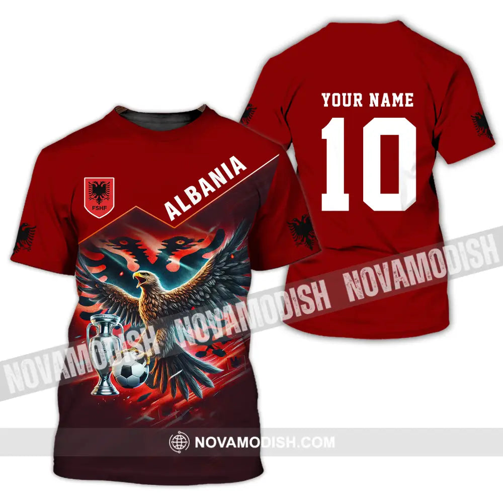 Unisex Shirt - Custom Name And Number Eagle Albania Euro 2024 Team T-Shirt / S T-Shirt