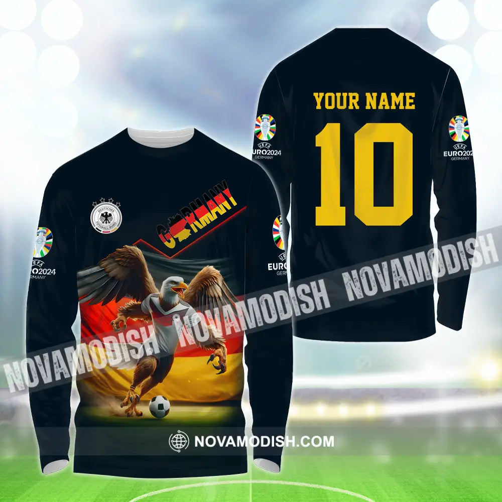 Unisex Shirt - Custom Name And Number Eagle Germany Euro 2024 Long Sleeve Shirt / S T-shirt