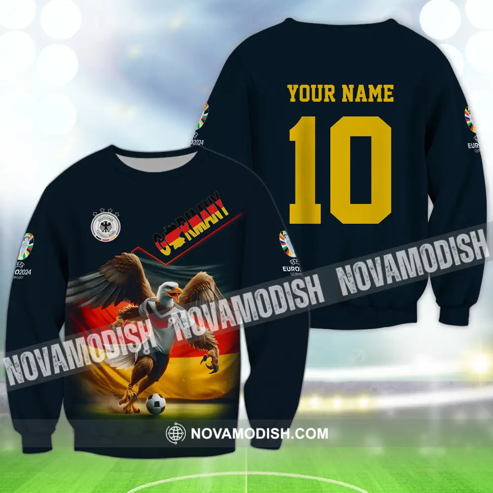 Unisex Shirt - Custom Name And Number Eagle Germany Euro 2024 Long Sleeve / S T-shirt