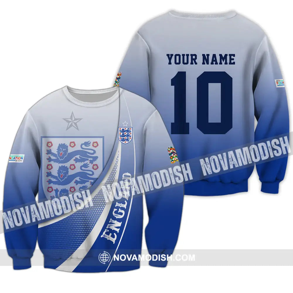 Unisex Shirt - Custom Name And Number England Euro 2024 Shirt Long Sleeve / S T-shirt
