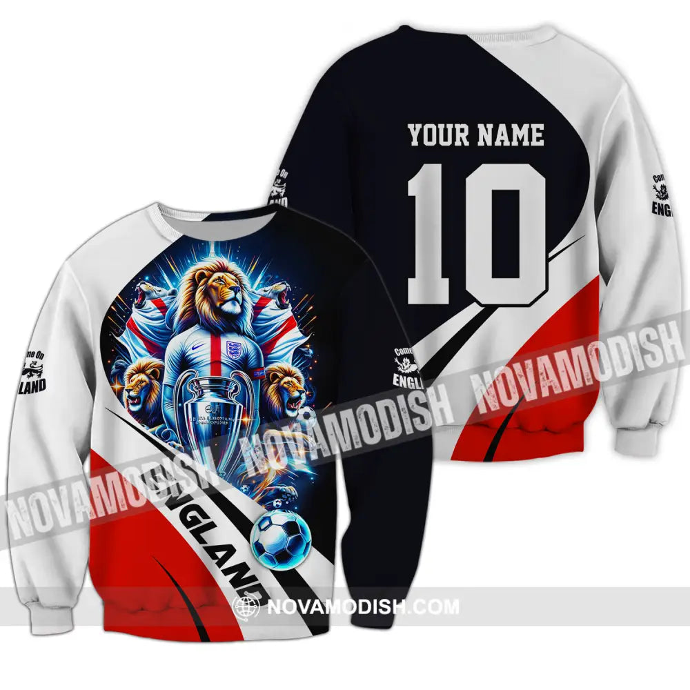 Unisex Shirt - Custom Name And Number England Euro 2024 Shirt National Team Long Sleeve / S T-shirt