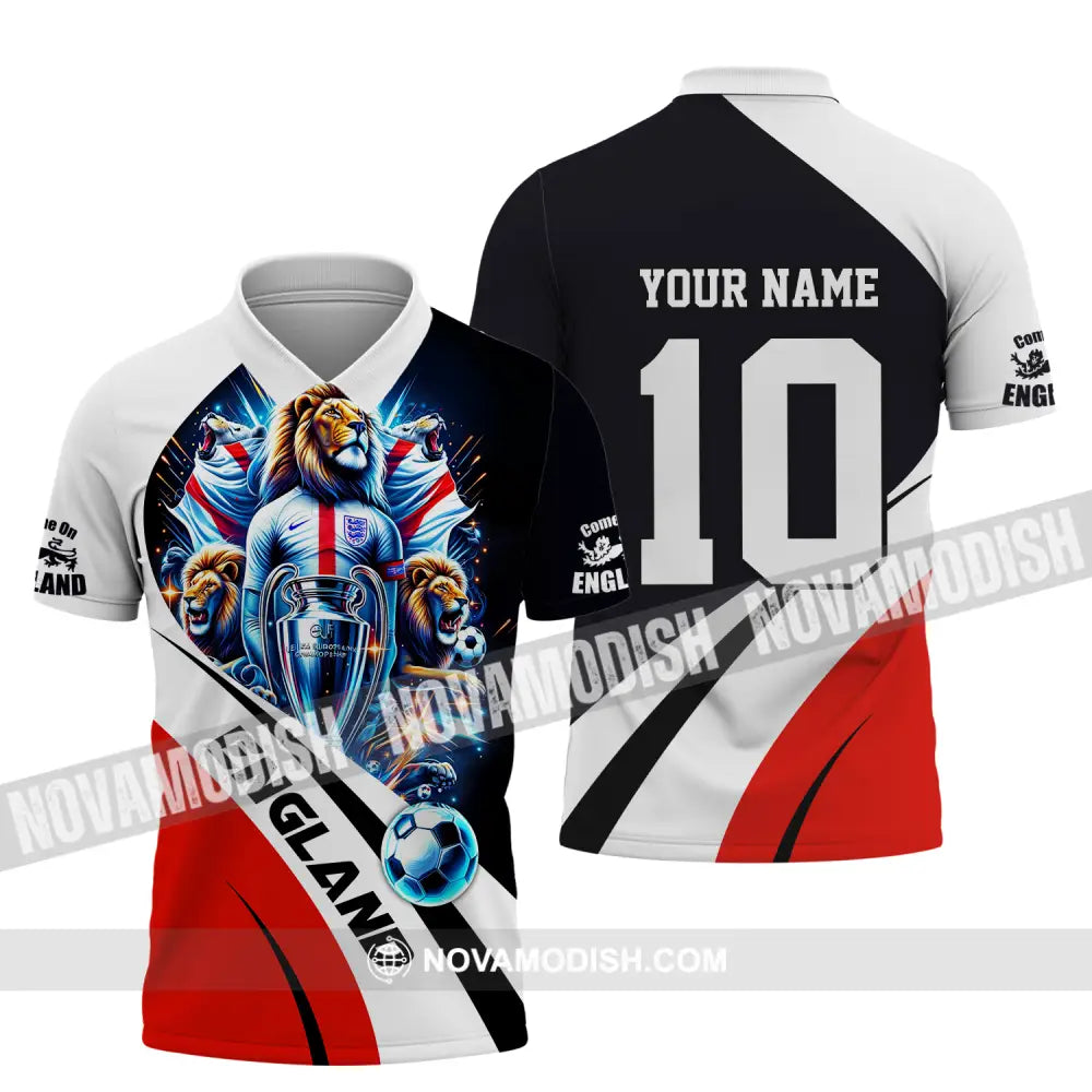 Unisex Shirt - Custom Name And Number England Euro 2024 Shirt National Team Polo Shirt / S T-shirt