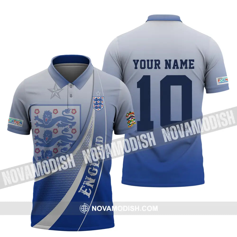 Unisex Shirt - Custom Name And Number England Euro 2024 Shirt Polo Shirt / S T-shirt