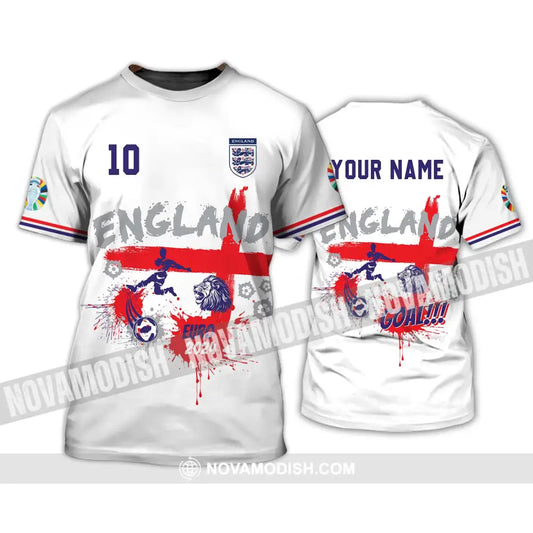 Unisex Shirt - Custom Name And Number England Euro 2024 Team Flag Color Shirt T-Shirt / S T-shirt