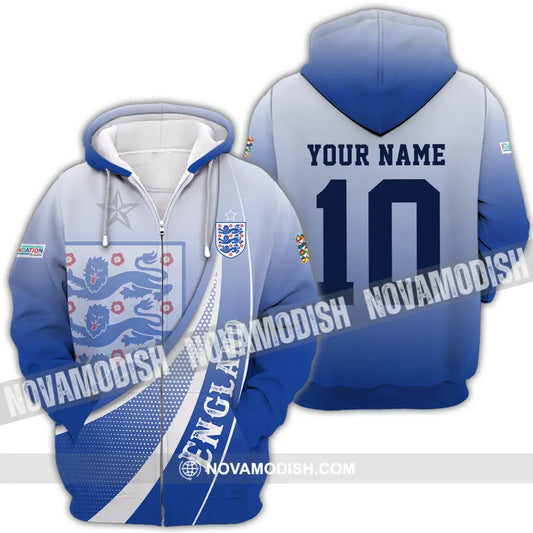 Unisex Shirt - Custom Name And Number England Euro 2024 Shirt Zipper Hoodie / S T-shirt