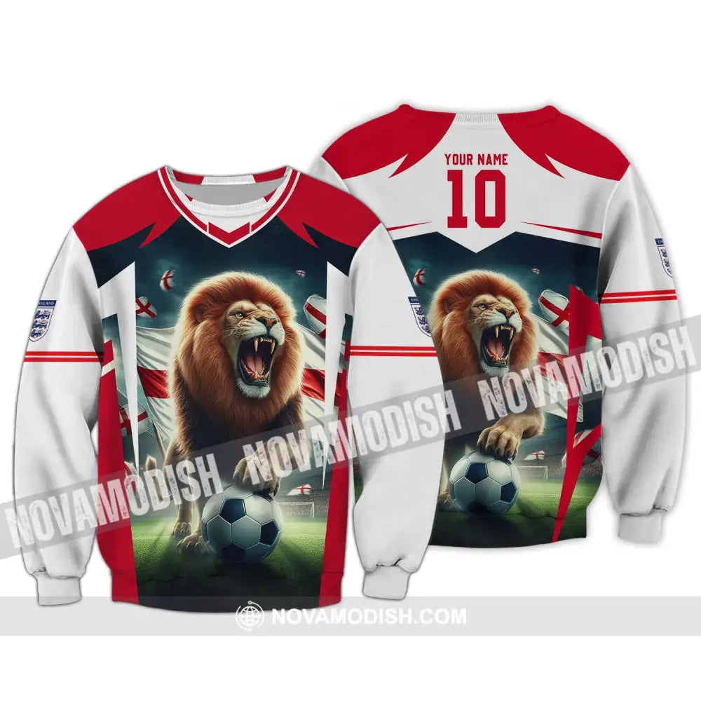 Unisex Shirt - Custom Name And Number England Euro Team Lover Shirt Long Sleeve / S T-shirt