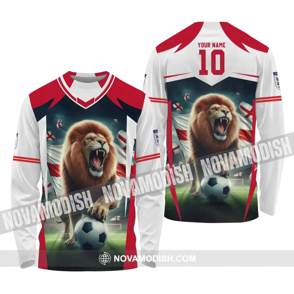 Unisex Shirt - Custom Name And Number England Euro Team Lover Shirt Long Sleeve Shirt / S T-shirt