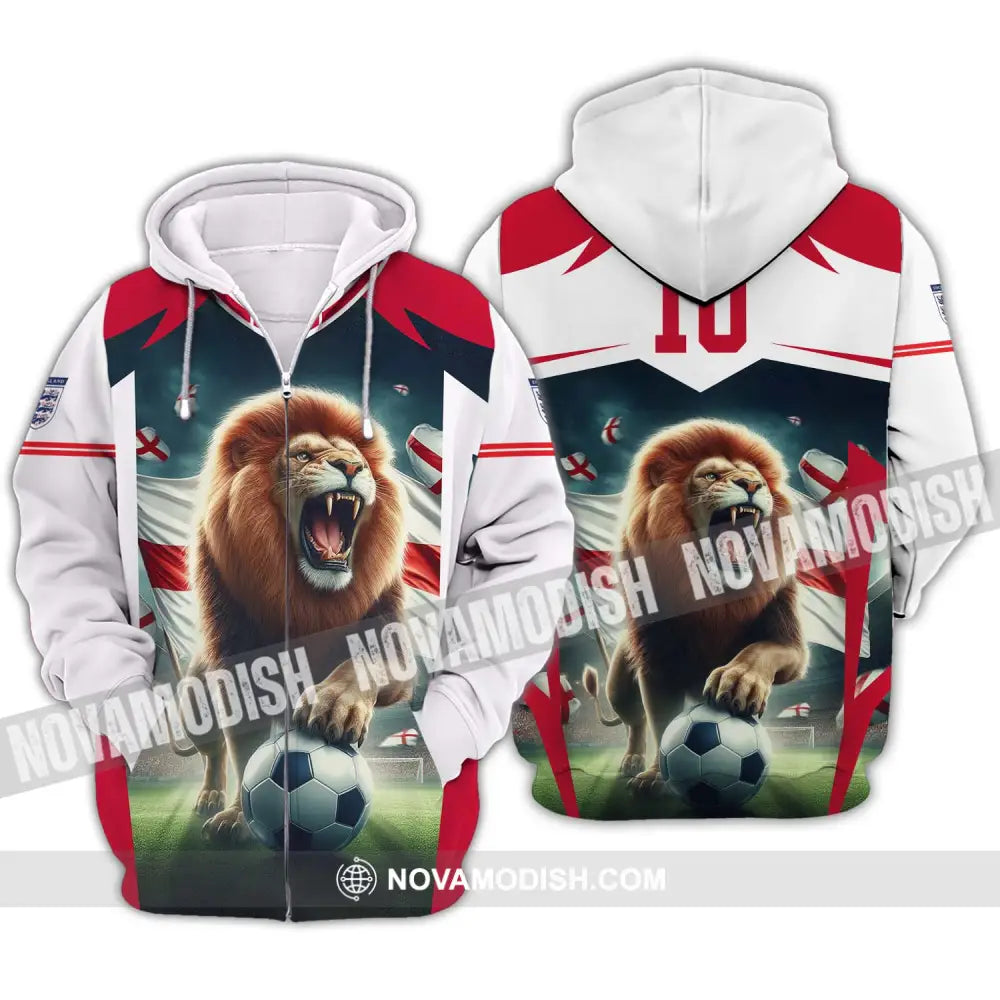 Unisex Shirt - Custom Name And Number England Euro Team Lover Shirt Zipper Hoodie / S T-shirt