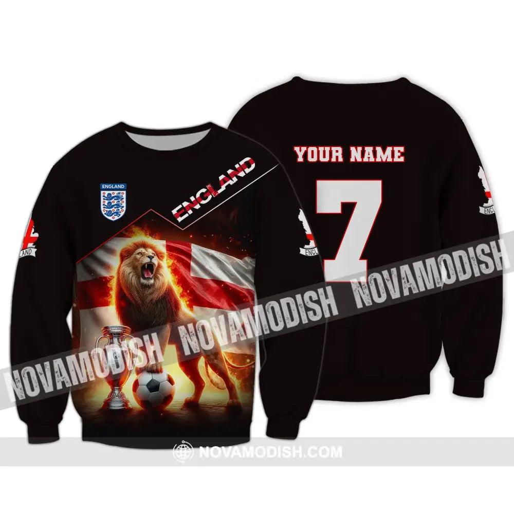 Unisex Shirt Custom Name And Number England Football Euro 2024 Polo Long Sleeve / S T-Shirt