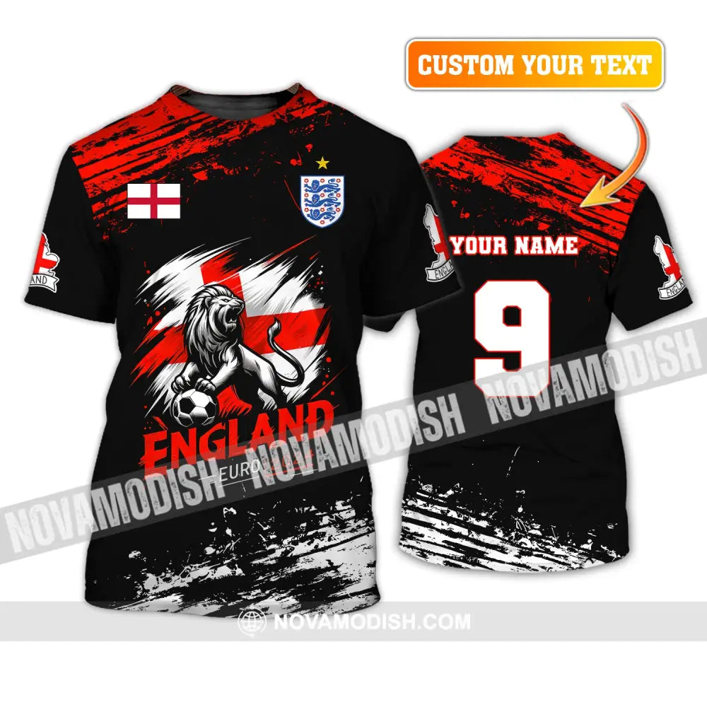 Unisex Shirt Custom Name And Number England Football Euro 2024 Polo Long Sleeve T-Shirt