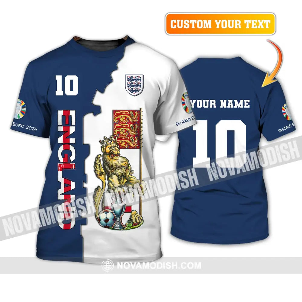 Unisex Shirt Custom Name And Number England Football Euro 2024 Polo Long Sleeve T-Shirt