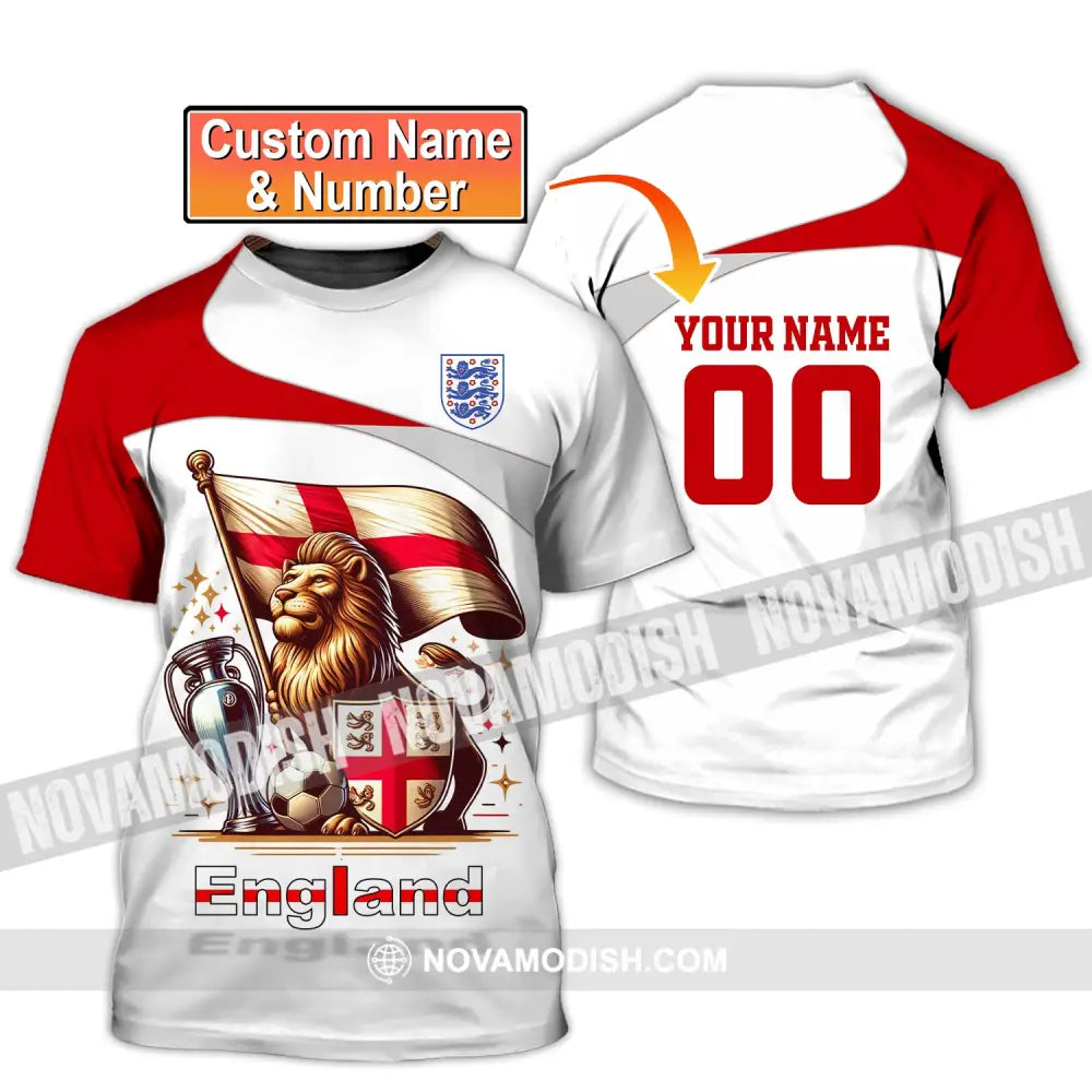 Unisex Shirt Custom Name And Number England Football Euro 2024 Polo Long Sleeve T-Shirt