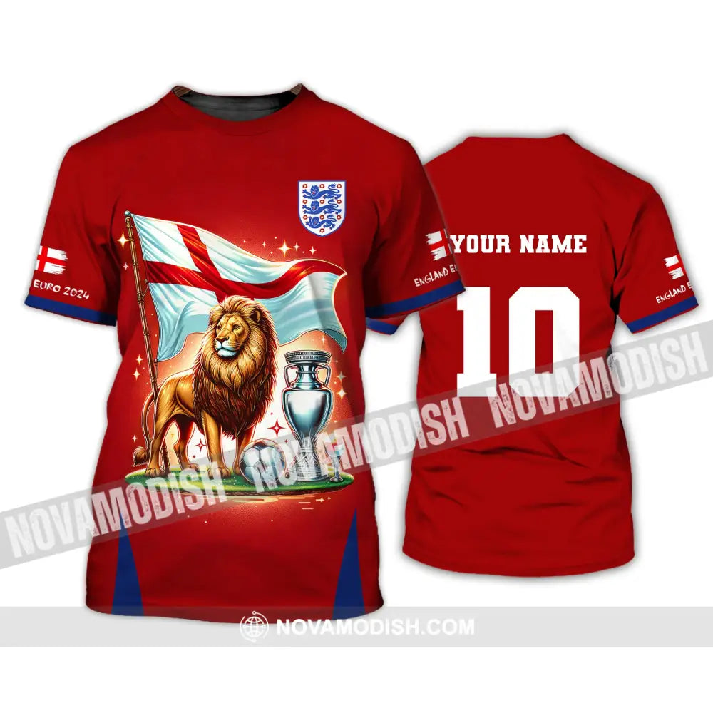 Unisex Shirt Custom Name And Number England Football Euro 2024 Polo Long Sleeve T-Shirt / S