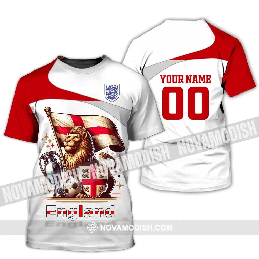 Unisex Shirt Custom Name And Number England Football Euro 2024 Polo Long Sleeve T-Shirt / S