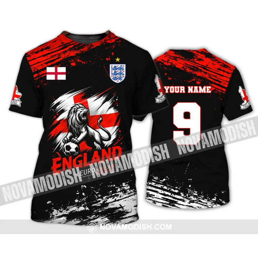 Unisex Shirt Custom Name And Number England Football Euro 2024 Polo Long Sleeve T-Shirt / S