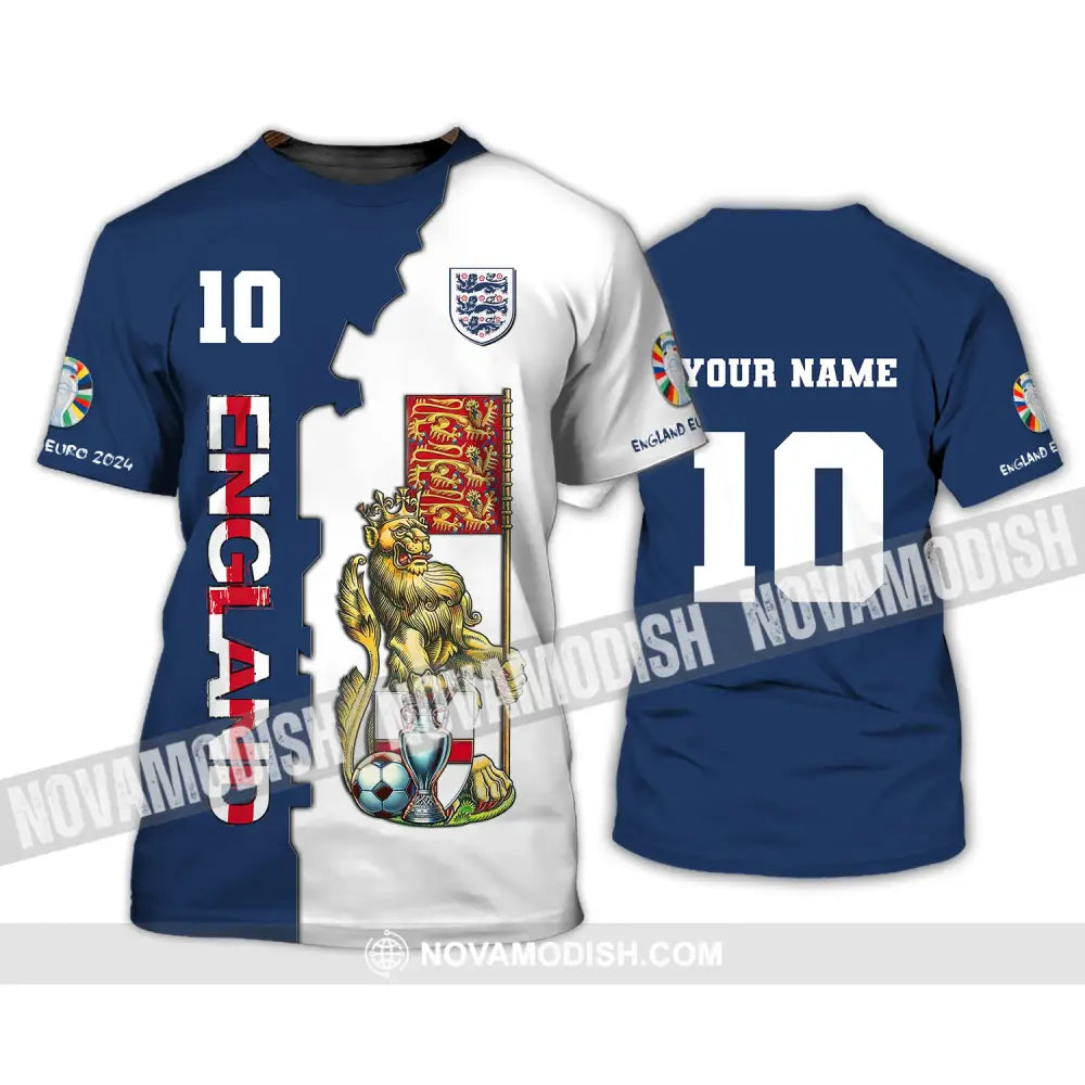 Unisex Shirt Custom Name And Number England Football Euro 2024 Polo Long Sleeve T-Shirt / S