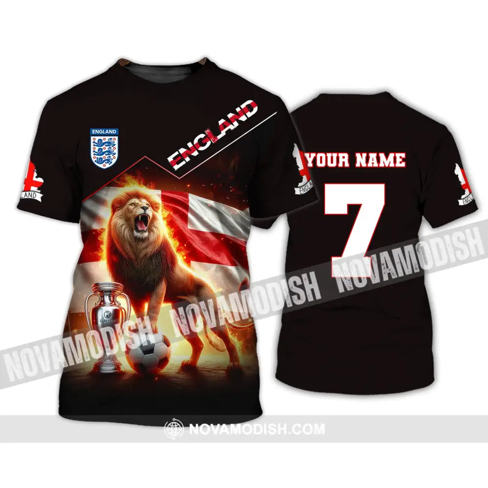 Unisex Shirt Custom Name And Number England Football Euro 2024 Polo Long Sleeve T-Shirt / S