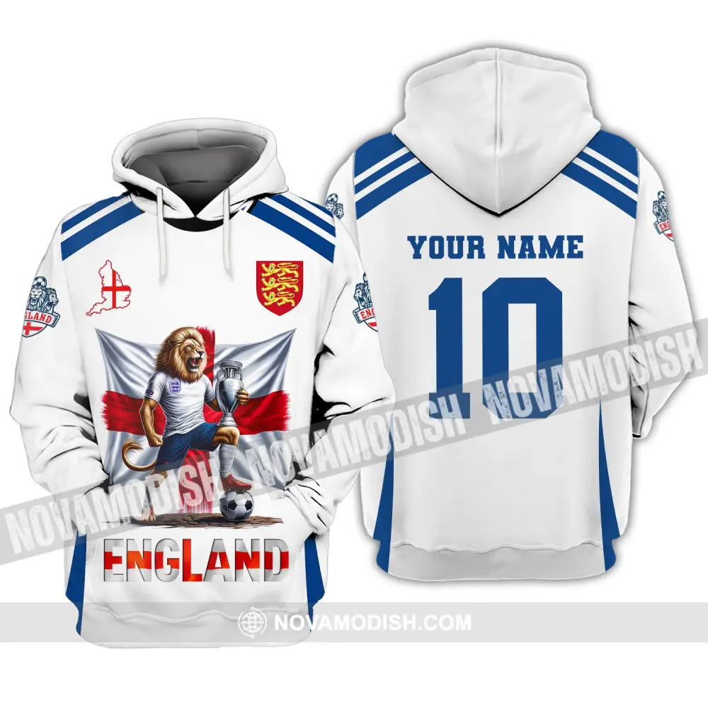 Unisex Shirt Custom Name And Number England Football Polo Long Sleeve Euro 2024 Hoodie / S T-Shirt