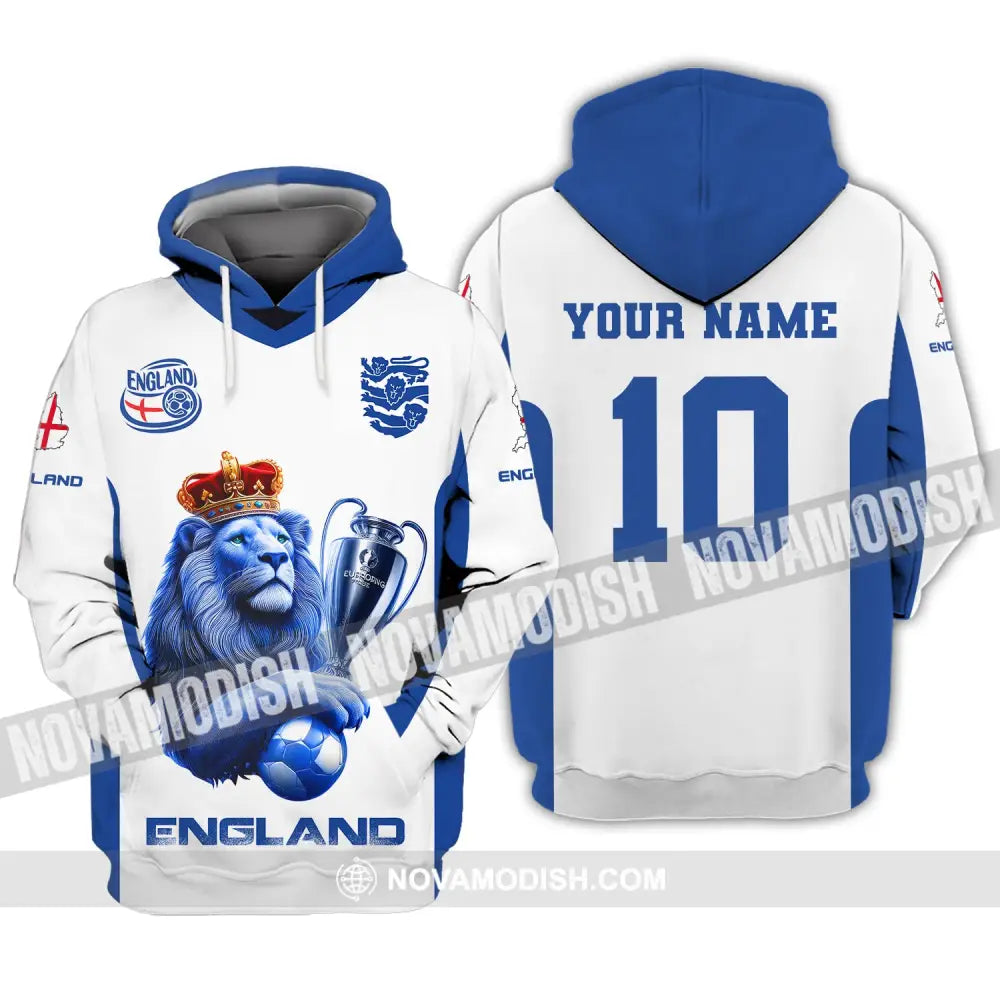 Unisex Shirt Custom Name And Number England Football Polo Long Sleeve Euro 2024 Hoodie / S T-Shirt