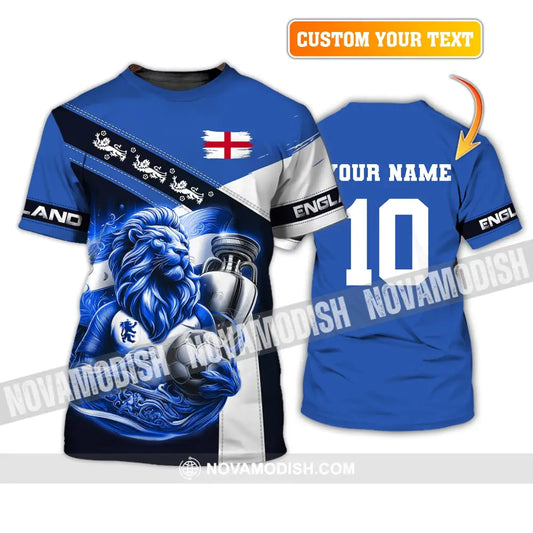 Unisex Shirt Custom Name And Number England Football Polo Long Sleeve Euro 2024 T-Shirt