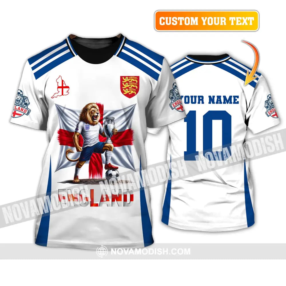 Unisex Shirt Custom Name And Number England Football Polo Long Sleeve Euro 2024 T-Shirt